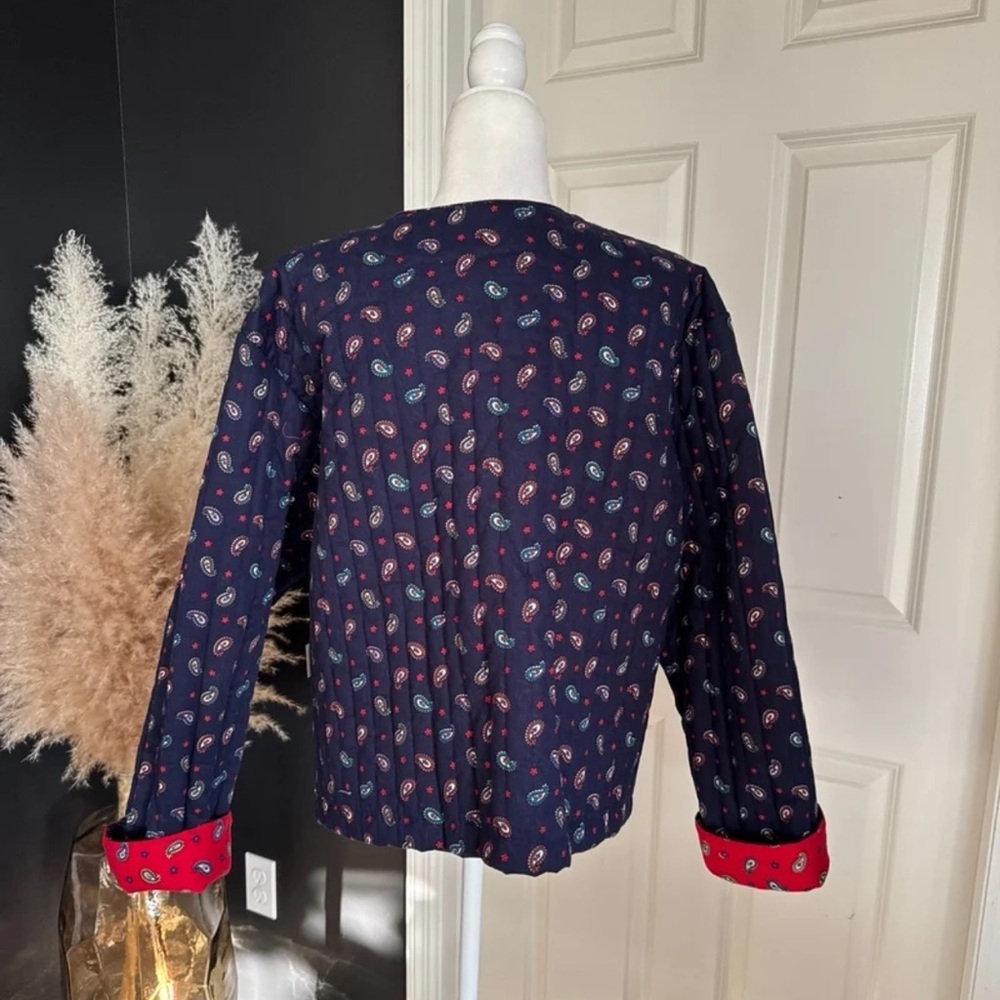 NWT Vintage Anne Marie Les Olivades Provence Quilted Blue Paisley Jacket Size XL - Picture 5 of 11